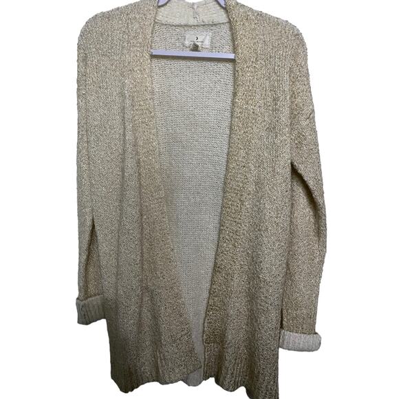 RUBY MOON Open Cardigan Knit Medium Nuetral Cream Tan - Picture 1 of 5
